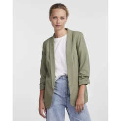Blazer classique regular fit col à revers vert Hana