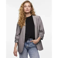 Blazer classique regular fit col à revers gris Adele