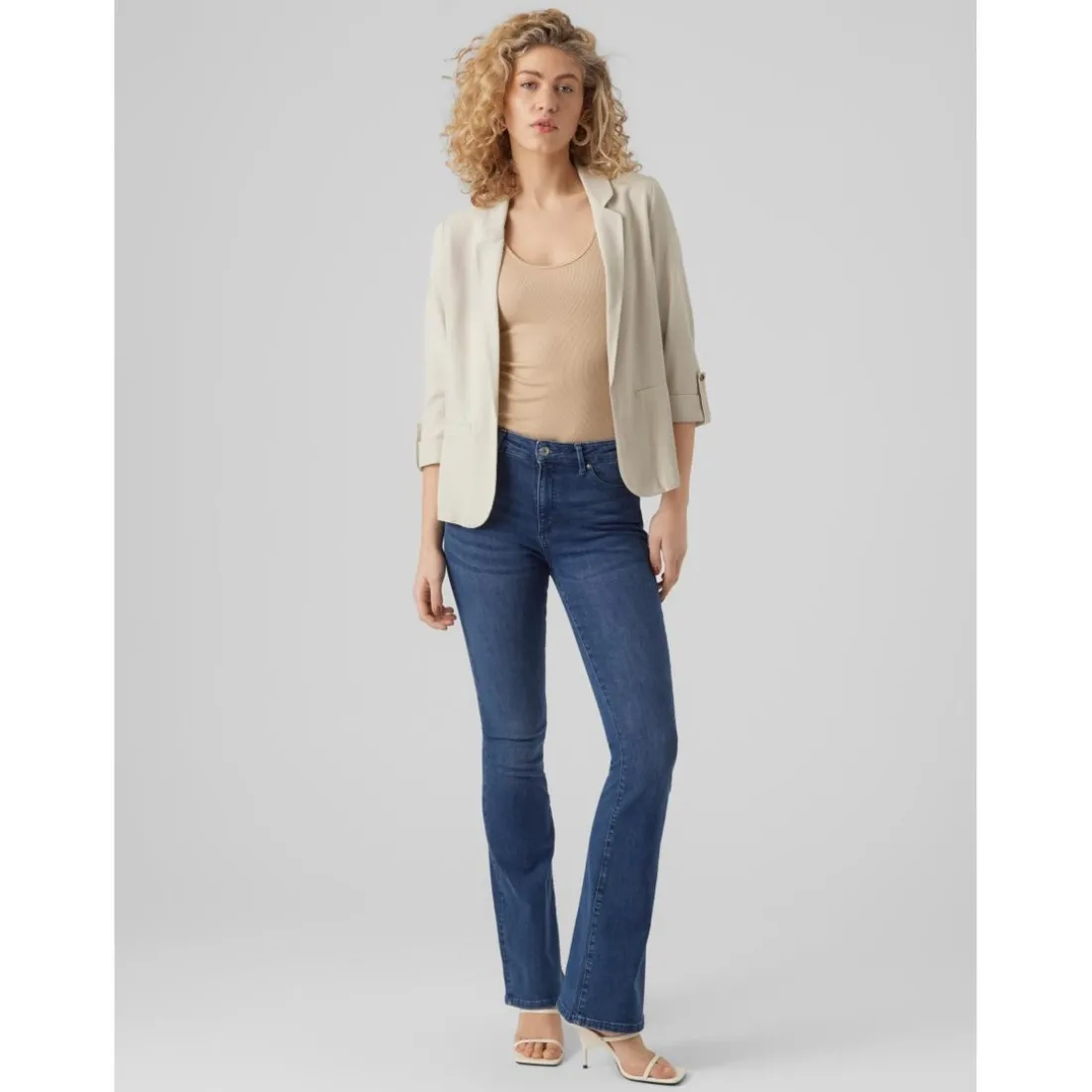 Blazer classique Regular Fit Col à revers beige