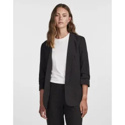 Blazer classique regular fit col à revers noir Sue