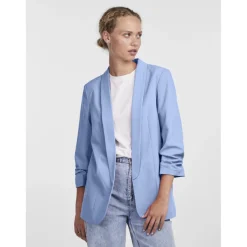 Blazer classique regular fit col à revers bleu Cara