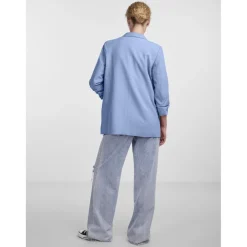 Blazer classique regular fit col à revers bleu Cara