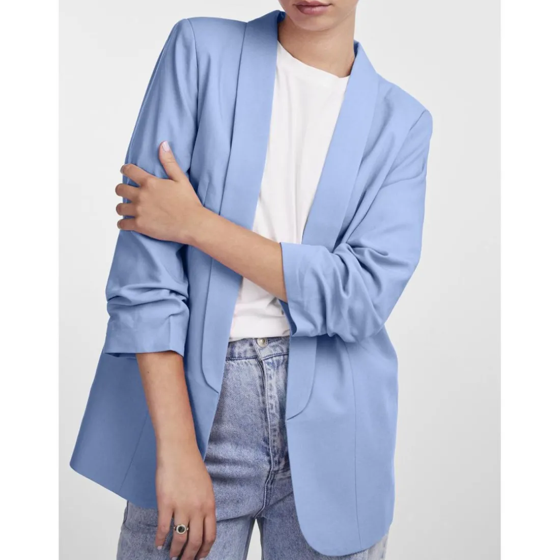Blazer classique regular fit col à revers bleu Cara