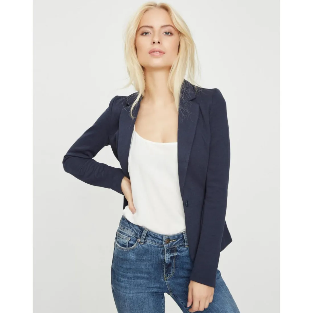 Blazer croisé Regular Fit Col à revers Longueur regular bleu