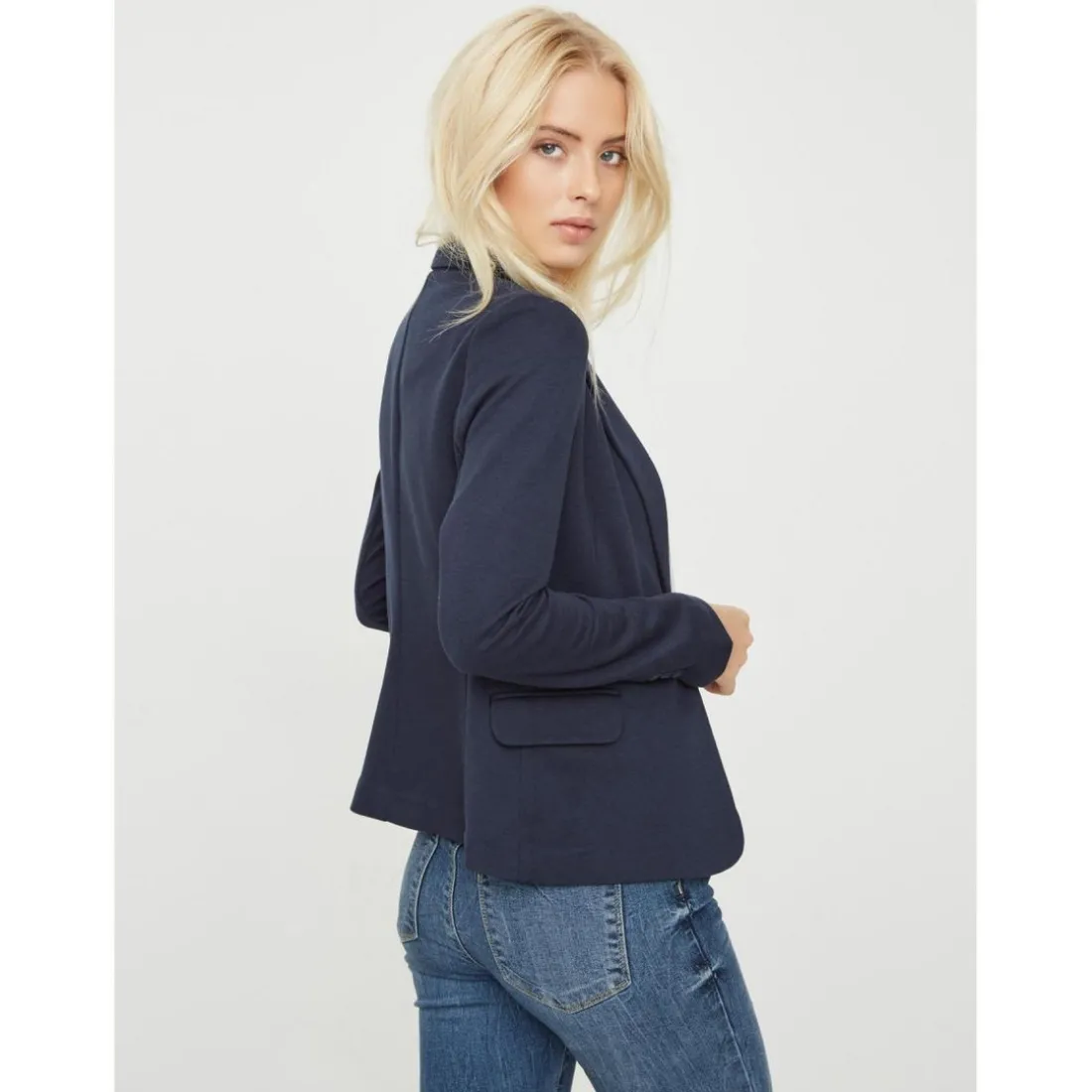 Blazer croisé Regular Fit Col à revers Longueur regular bleu
