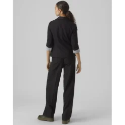 Blazer fermeture par bouton col à revers noir Clio
