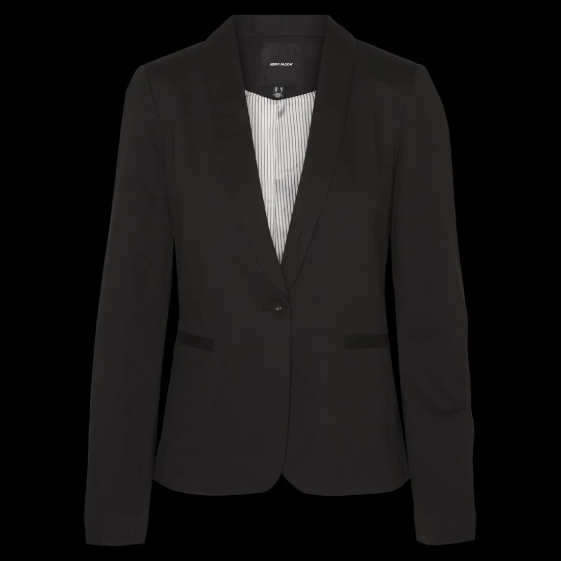 Blazer fermeture par bouton col à revers noir Clio