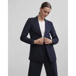 Blazer oversize fit revers à encoche bleu