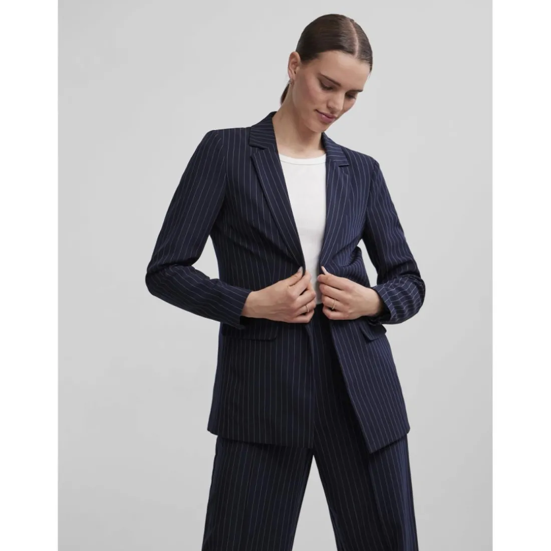 Blazer oversize fit revers à encoche bleu