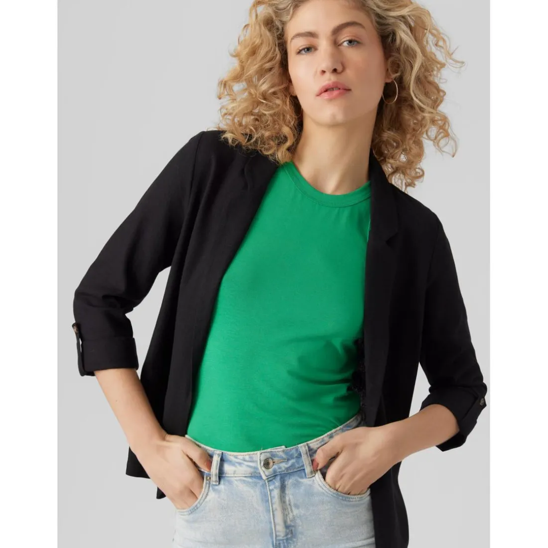Blazer Regular Fit Col à revers noir Aria