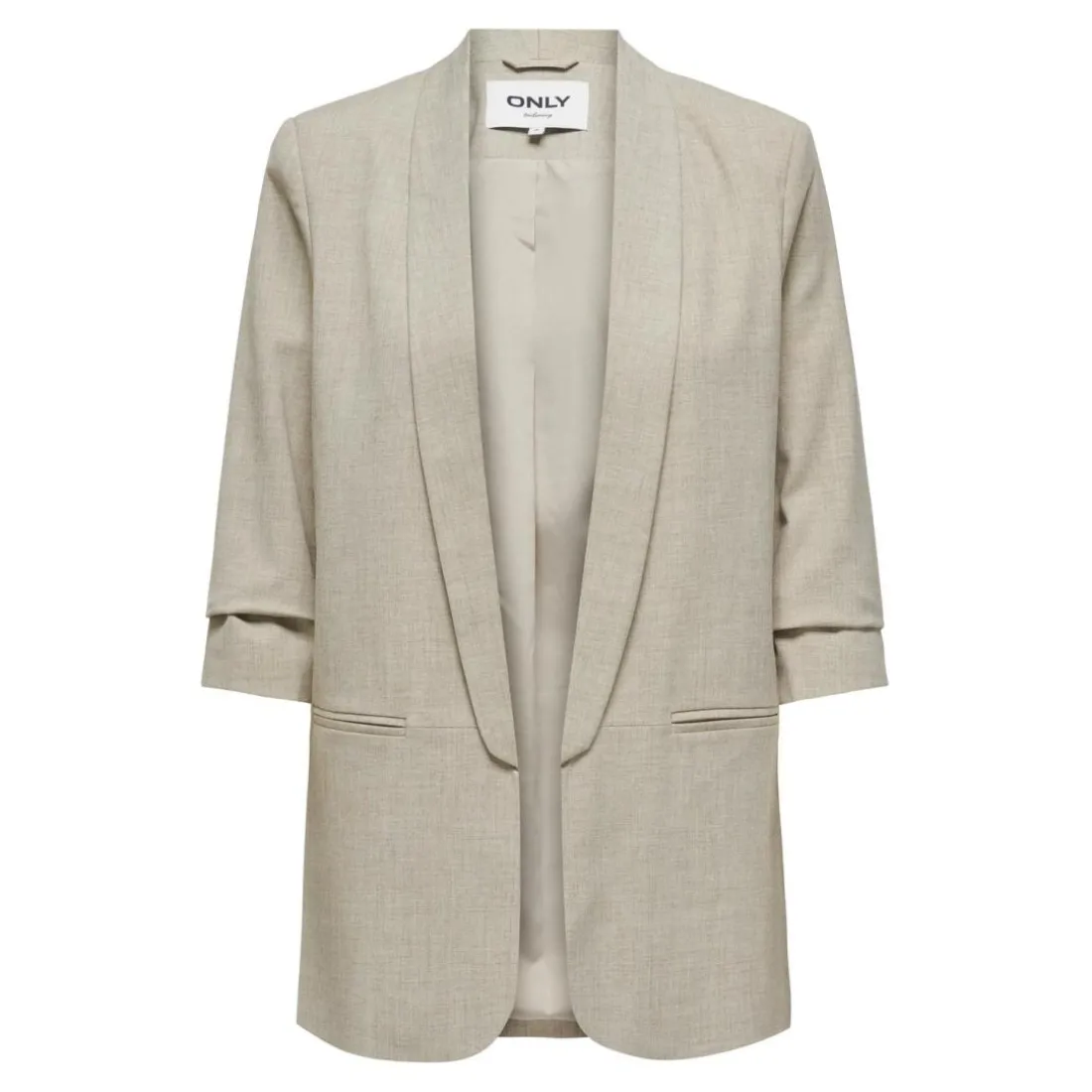 Blazer regular fit col à revers gris clair Maëlys