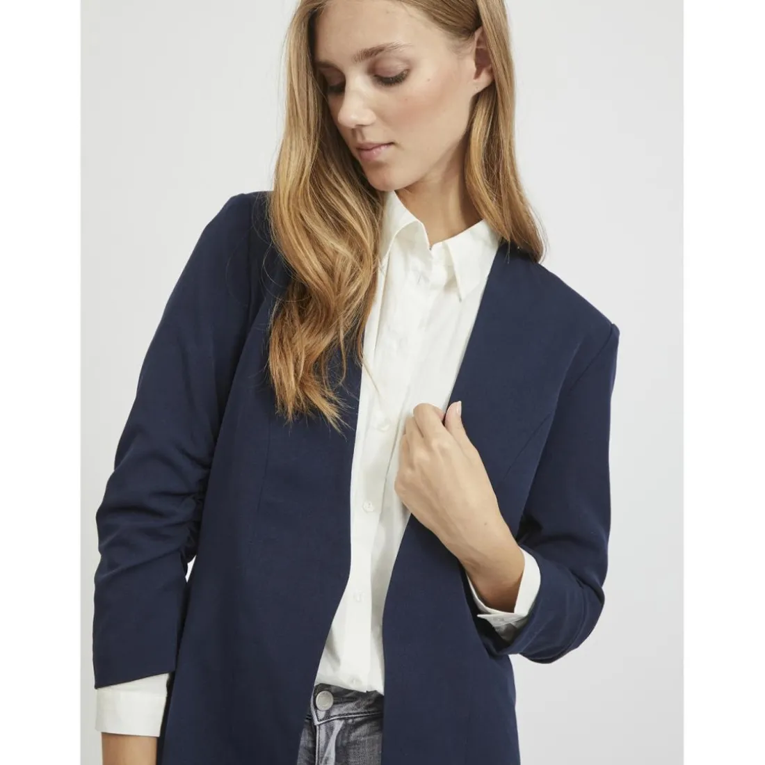 Blazer regular fit col italien bleu Willa