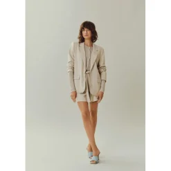 Blazer regular fit gris clair en lin