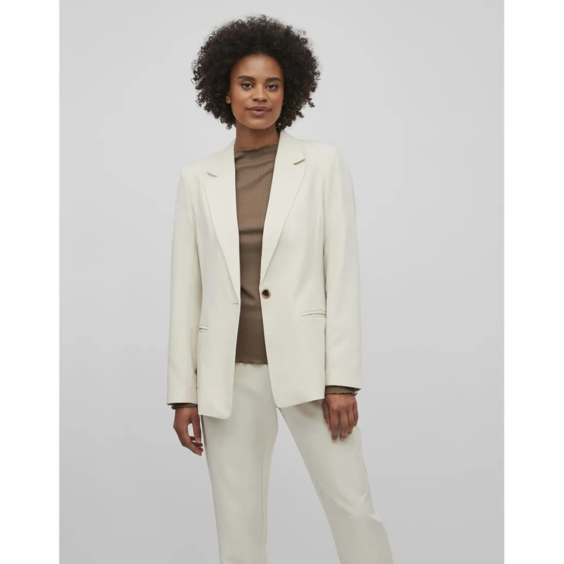 Blazer regular fit gris clair
