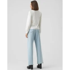 Blouse à manches ballons - Blanc en coton