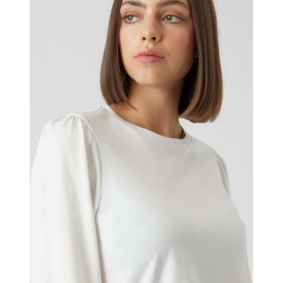 Blouse à manches ballons - Blanc en coton