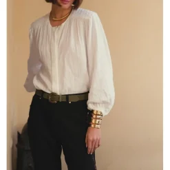 Blouse ample BERLIA blanc en coton