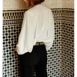 Blouse ample BERLIA blanc en coton