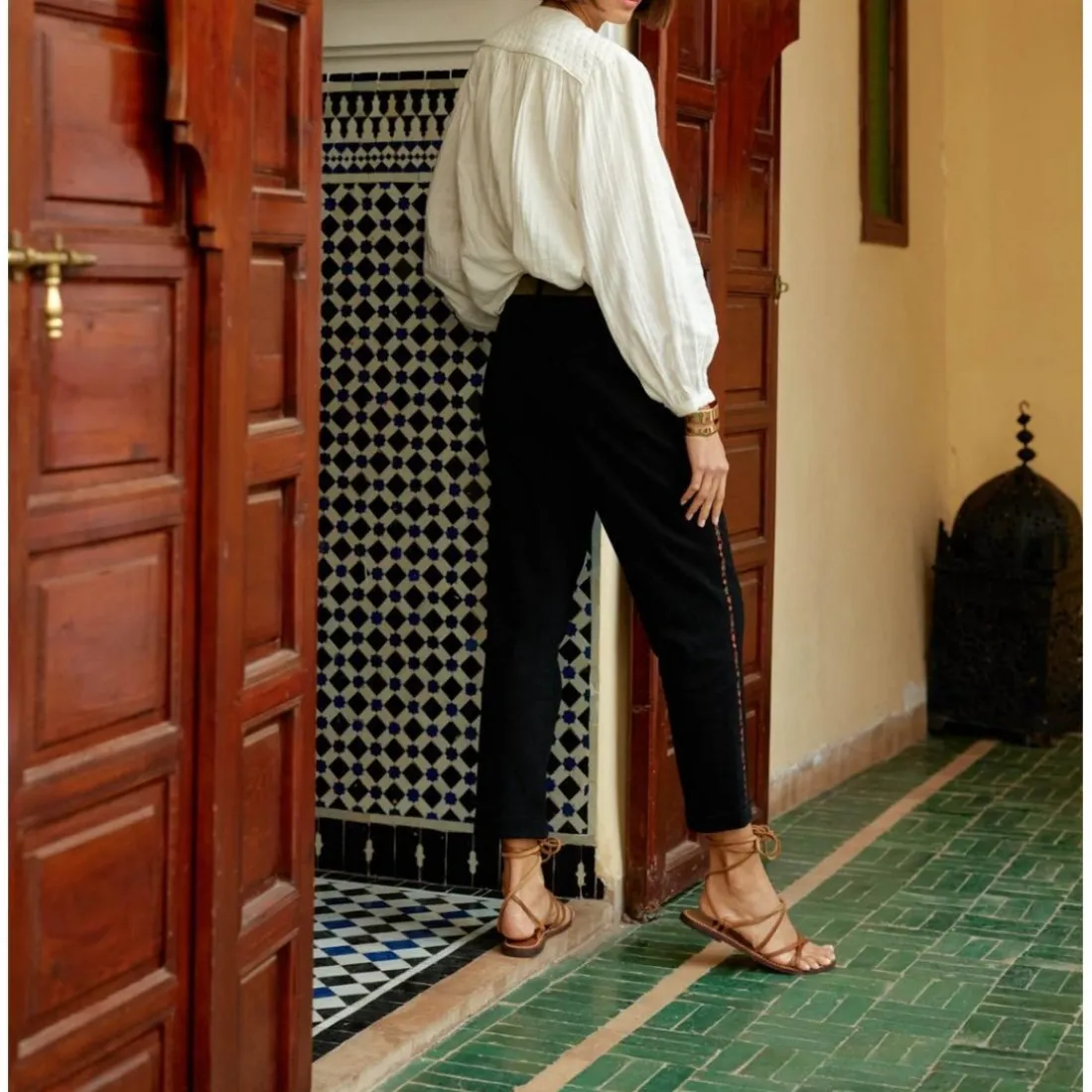 Blouse ample BERLIA blanc en coton