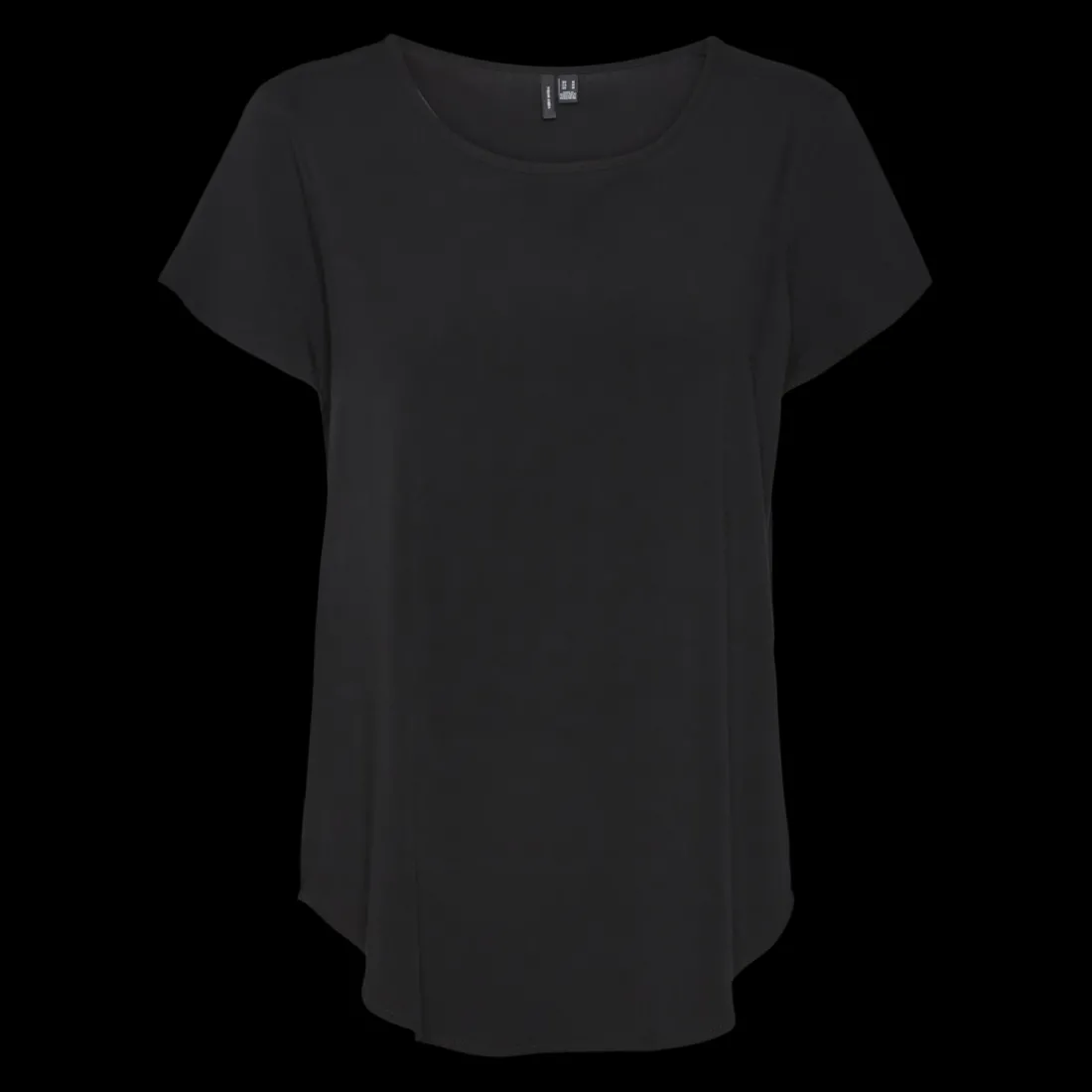 Blouse col rond manches courtes noir en viscose Hope