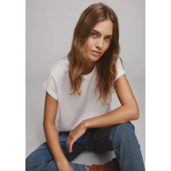 Blouse manches courtes blanc Ava