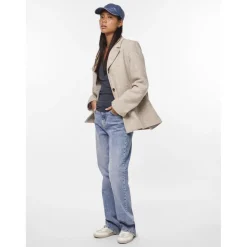 Blouse manches courtes col rond bleu