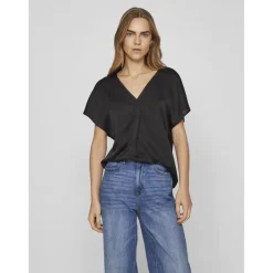 Blouse manches courtes noir Lila