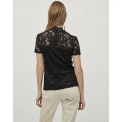 Blouse manches courtes noir Mina