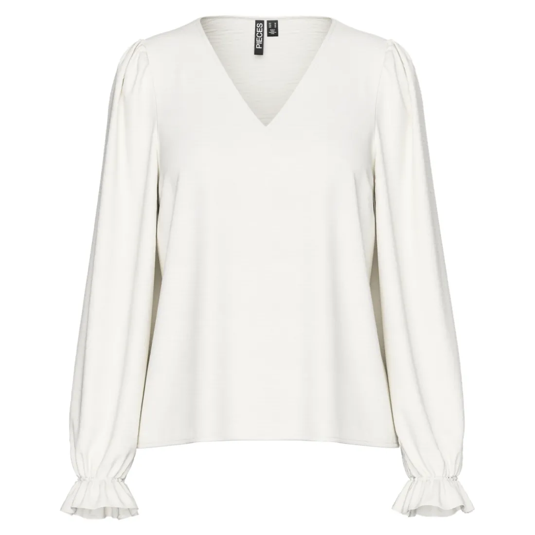 Blouse manches longues col en V Tiffany blanc écru Vera