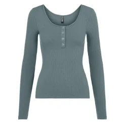 Blouse manches longues col rond gris