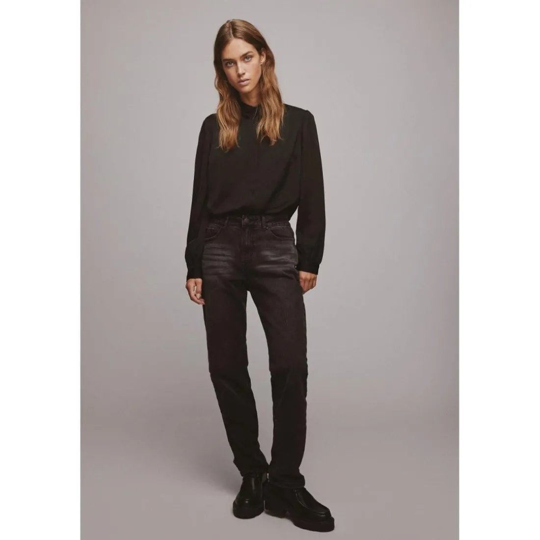 Blouse manches longues noir Nea