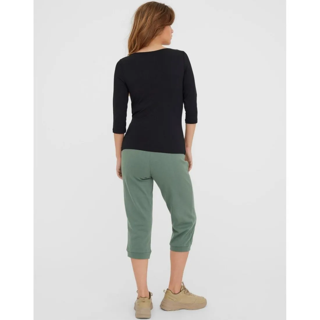 Blouse Regular Fit Col bateau Manches 3/4 Longueur regular noir