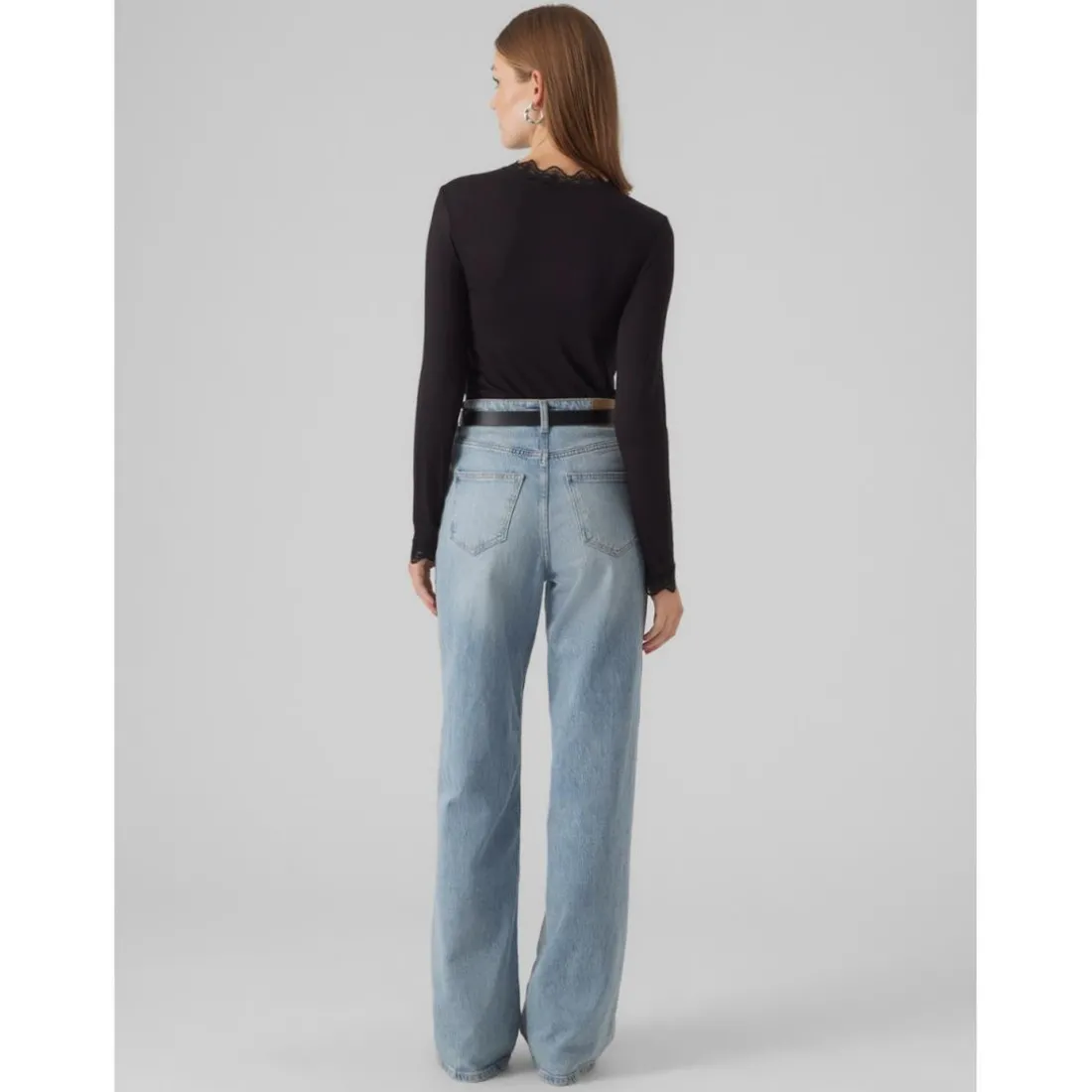 Blouse slim fit noir en viscose