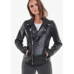 Blouson en cuir NANCY noir