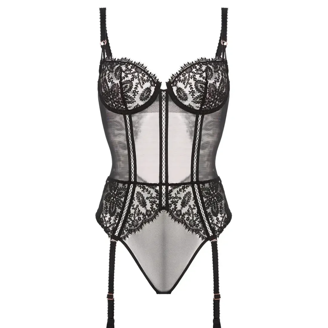 Body avec culotte tanga intégrée noir