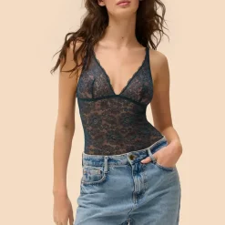 Body avec culotte tanga intégrée - Saphir bleu