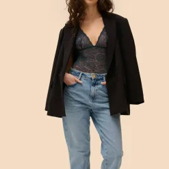 Body avec culotte tanga intégrée - Saphir bleu