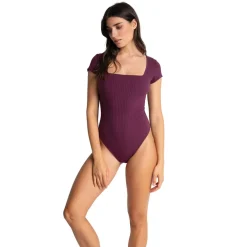 Body manches courtes Isabella violet