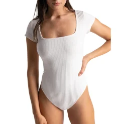 Body manches courtes Isabella blanc