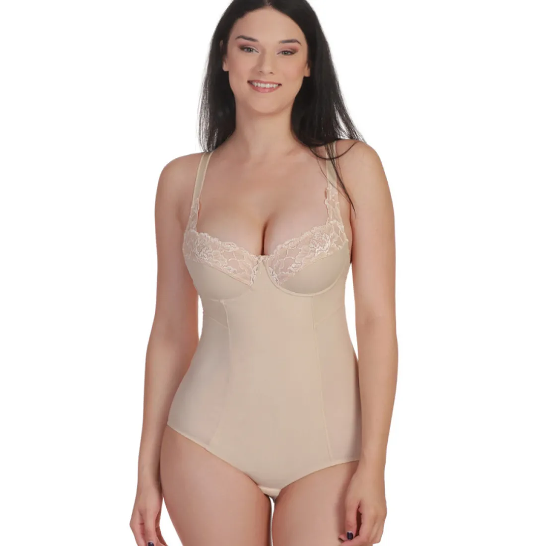 Body modelant avec armatures beige