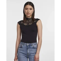 Body sans couture noir en nylon