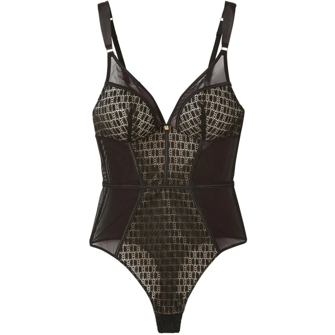 Body tanga noir Merveilleux