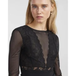 Bodystocking manches courtes noir