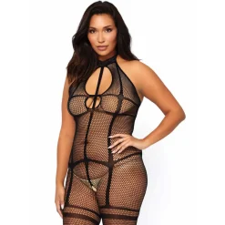 Bodystocking résille Leg Avenue noir