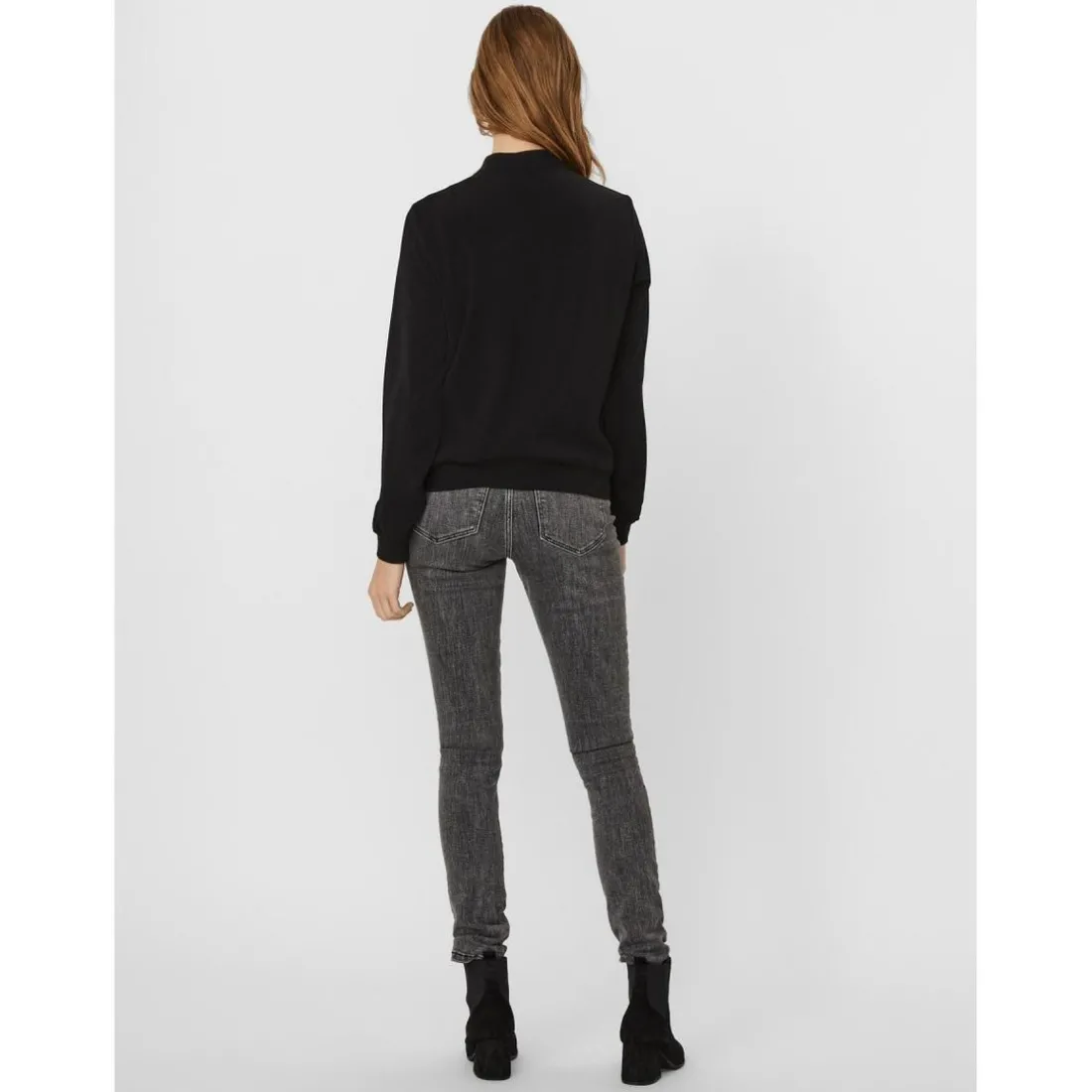 Bombers anti-froid Col rond Manches longues Longueur regular noir