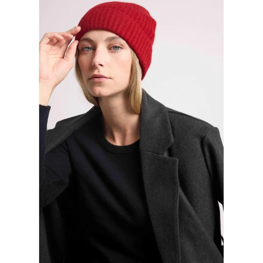 Bonnet unisexe en cachemire bordeau bordeaux