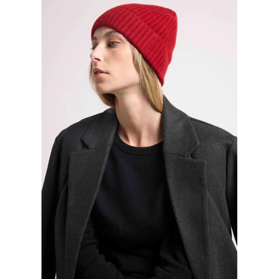 Bonnet unisexe en cachemire bordeau bordeaux
