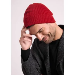 Bonnet unisexe en cachemire bordeau bordeaux
