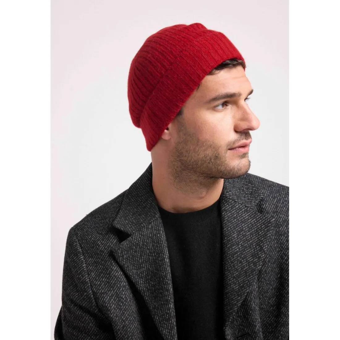 Bonnet unisexe en cachemire bordeau bordeaux