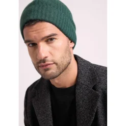 Bonnet unisexe en cachemire vert bouteille
